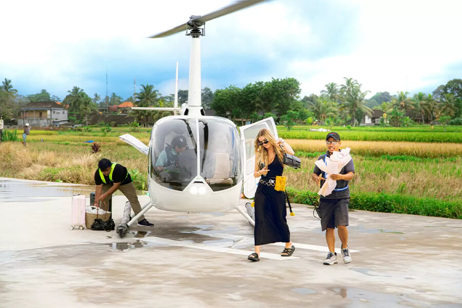 Helicopter Rice Terrace in Bali - luxury tour indonesia
