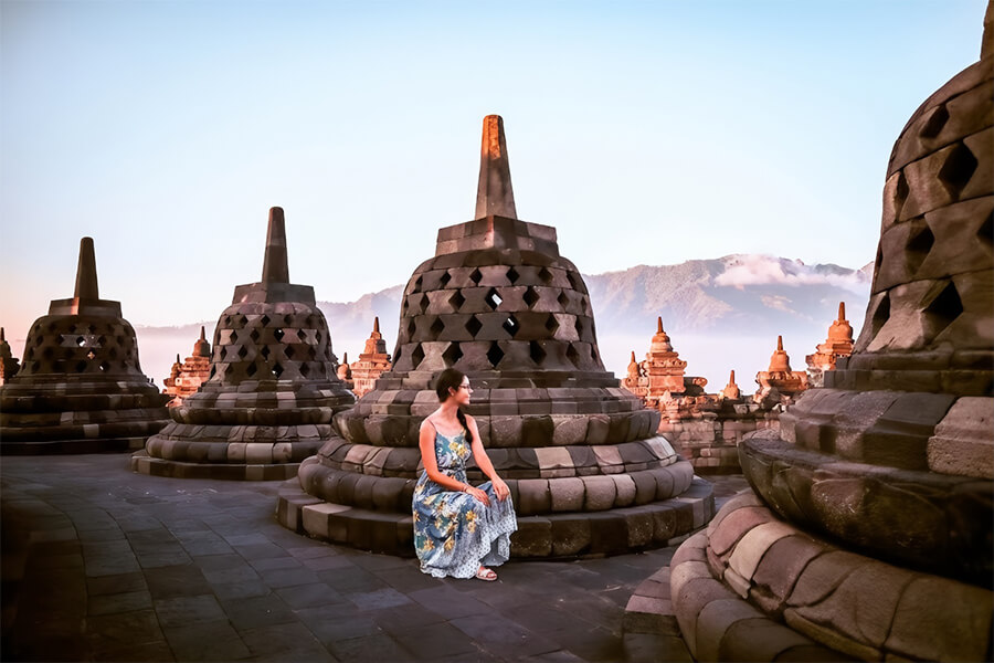 Sunrise at Borobudur Temple - luxury tours of indonesia