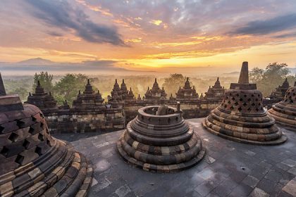 borobudur temple sunset is a great thing to see