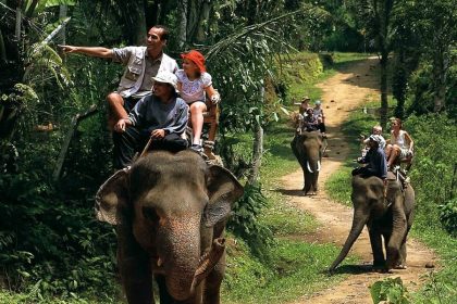 elephant riding in bali after river rafting bali