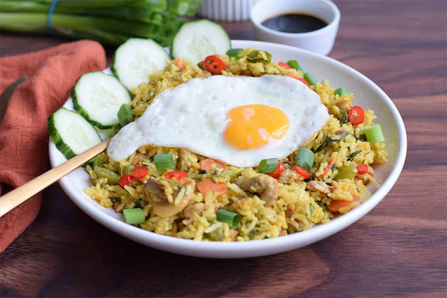 low-spice nasi goreng